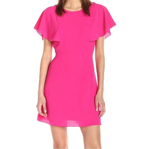 𝅺kensie Crepe Flutter Dress | Pink | Sz XL | Like New